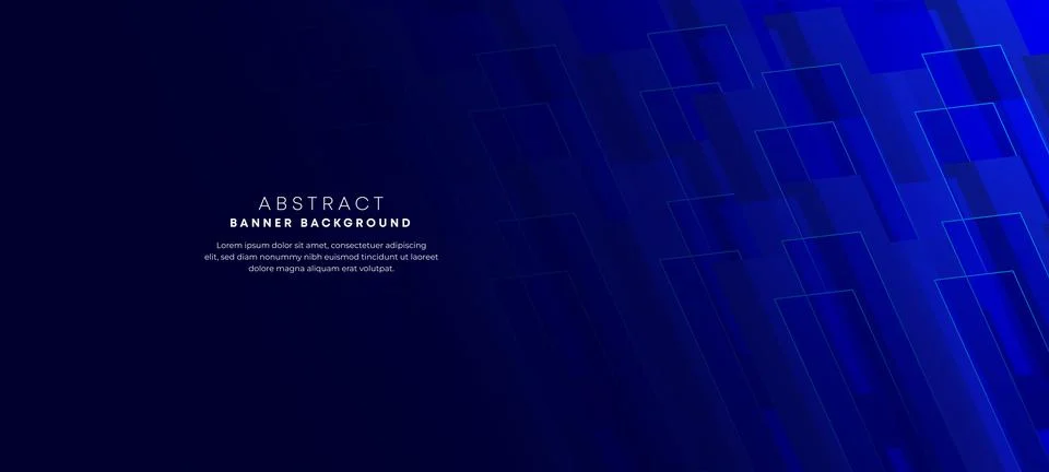 Abstract blue gradient background with geometric square shape graphic element 库存插图