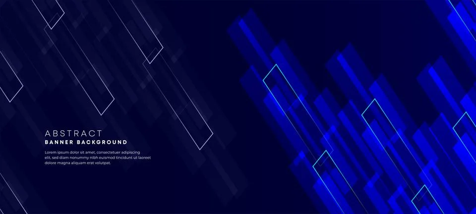 Abstract blue gradient background with geometric square shape graphic element Stock Illustration