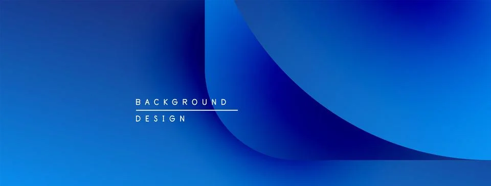 Abstract blue gradient background. Modern design features smooth curves, layers, Illustrazione stock