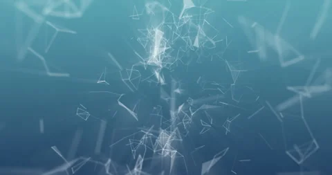 Abstract blue gradient background with motion white plexus of dots and lines Stock Footage 280184994