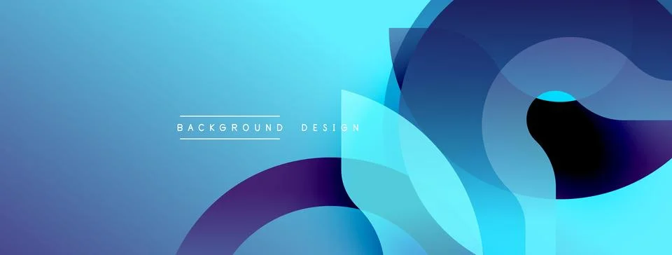 Abstract blue gradient background. Overlapping shapes create dynamic visual Stock Illustration