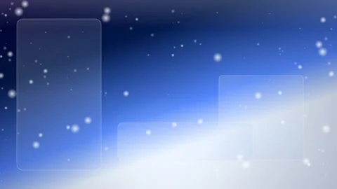 Abstract Blue Gradient Background with Snowflakes and Glass Panels Stock Footage 346660565