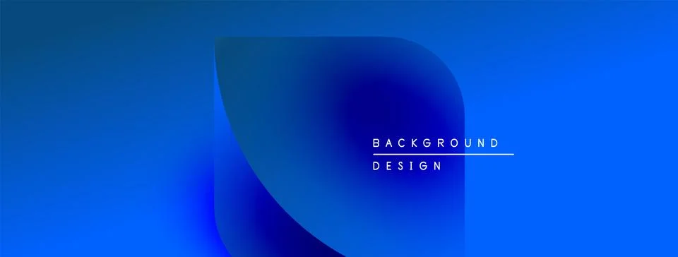 Abstract blue gradient background. Soft shapes overlap, creating modern design Stock Illustration