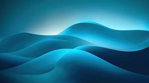 Abstract blue gradient background with soft lighting and subtle reflections Stock Photos
