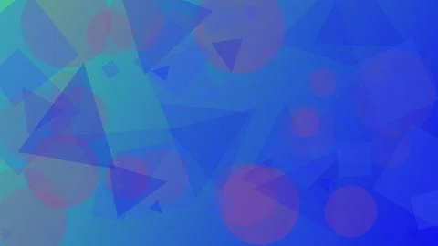 Abstract Blue Gradient Background with Translucent Overlapping Geometric Ci.. Illustrazione stock