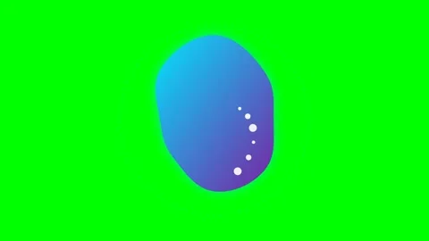 Abstract blue gradient blob with white sparkles on a bright green background Stock Footage 341823905