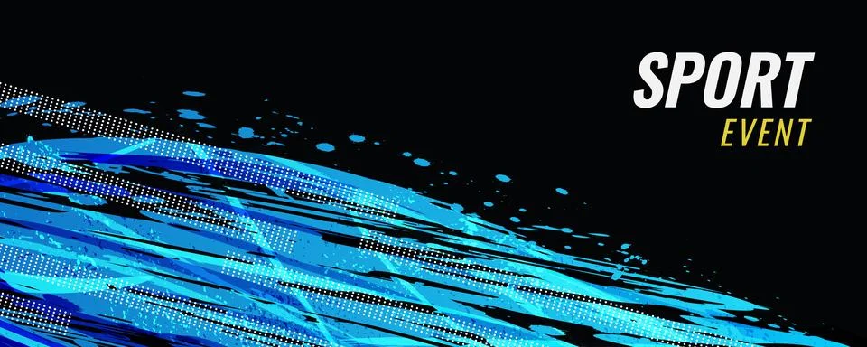 Abstract Blue Gradient Brush Background. Vibrant Grunge Sports Background Stock Illustration