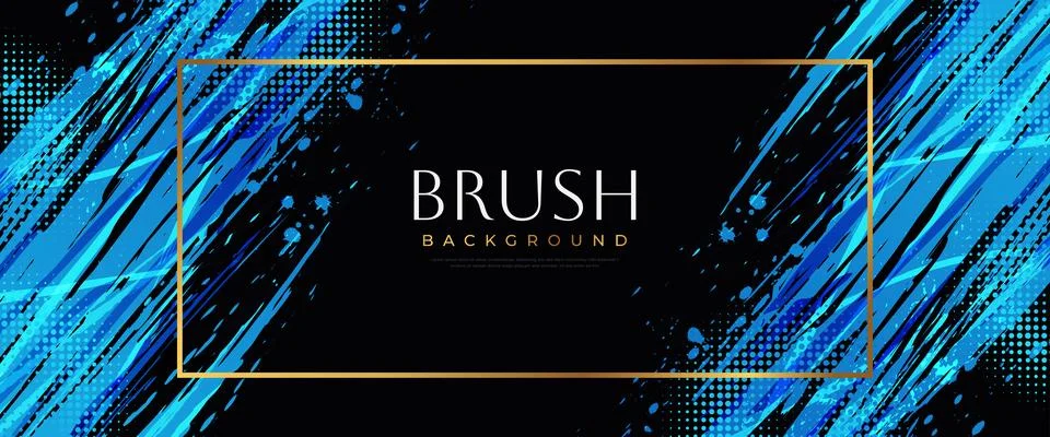 Abstract Blue Gradient Brush Background. Vibrant Grunge Sports Background イラスト素材