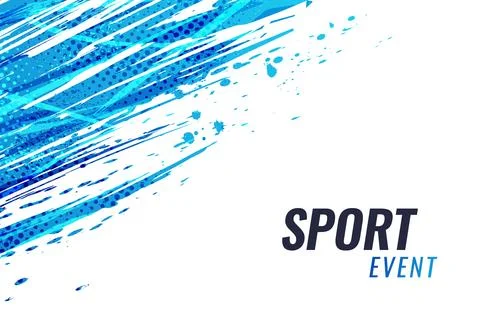 Abstract Blue Gradient Brush Background. Vibrant Grunge Sports Background 库存插图