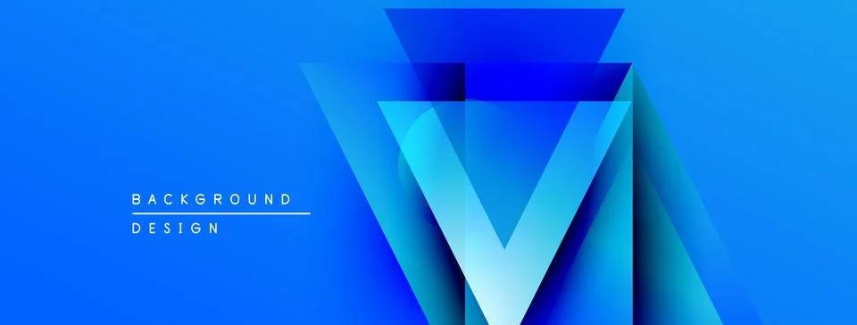 Abstract blue gradient design. Geometric shapes create layered visual effect. Stock Illustration