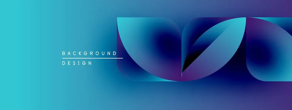 Abstract blue gradient design. Overlapping shapes create modern visual effect. 库存插图