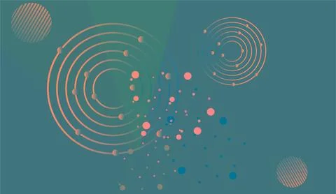 Abstract blue gradient geometric elements ,circles and lines design for web.. Stock Illustration