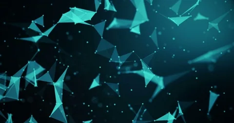 Abstract blue gradient geometrical plexus on black background with lines Stock Footage 84176170