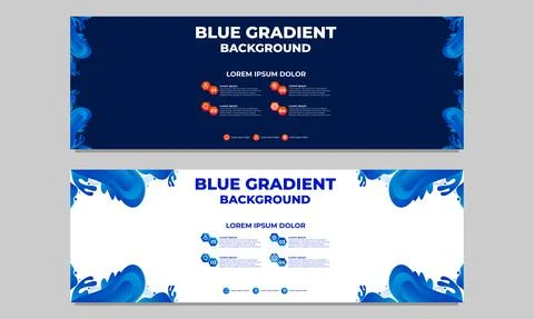 Abstract blue gradient horizontal banner template Stock Illustration