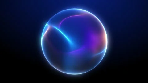 Abstract blue gradient liquid orb with smooth flowing motion and luminous e.. Stock Footage 329050857