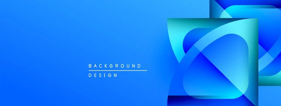 Abstract blue gradients create dynamic layered shapes. Modern design elements Stock Illustration