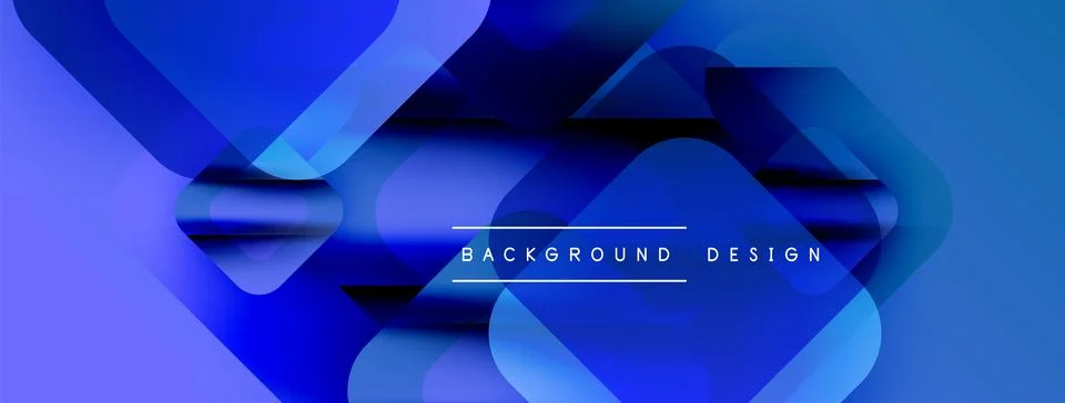 Abstract blue gradients create dynamic shapes. Modern design features Illustrazione stock