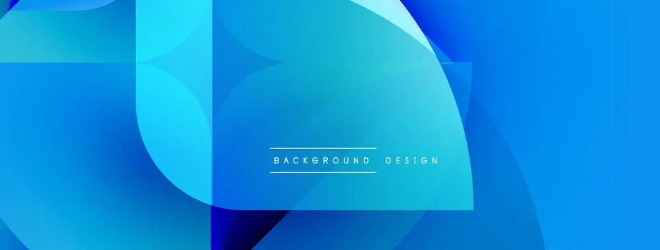Abstract blue gradients create dynamic shapes. Modern design elements suggest Illustrazione stock