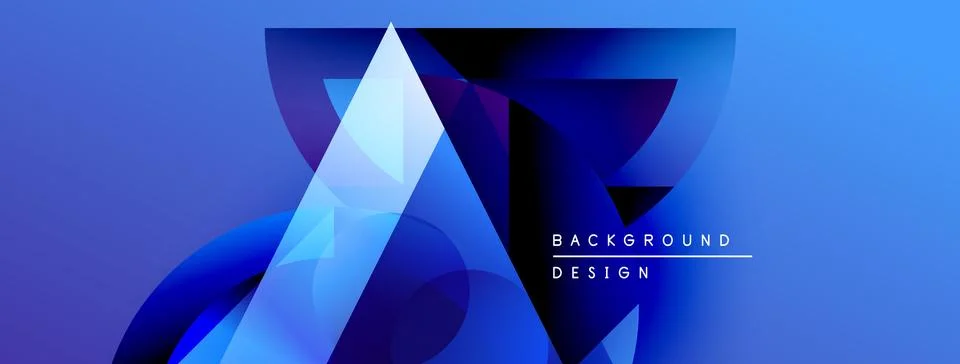 Abstract blue gradients form geometric shapes. Modern design suggests technology Illustrazione stock