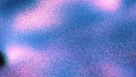 Abstract Blue Grainy Gradient Background with Floating Particles Stock Footage 335863699