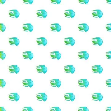 Abstract blue green fluid blobs pattern repeating background Illustrazione stock
