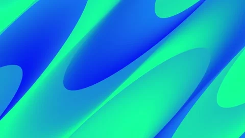 Abstract blue green fluid shapes flowing smoothly on a clean background motio Stockbeeldmateriaal 342466006