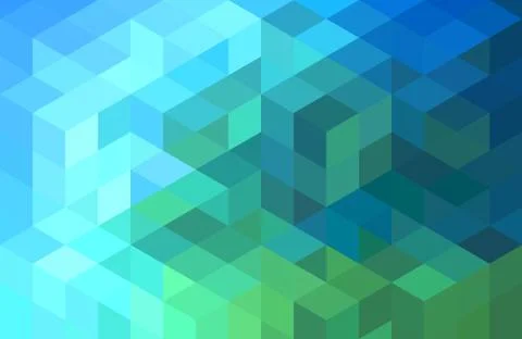 Abstract blue green geometric background, vector Stock Illustration