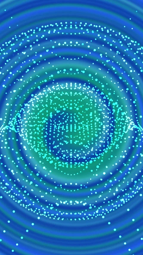 Abstract Blue Green Glowing Particles Wave Pattern Motion Background Stock Footage 337938077