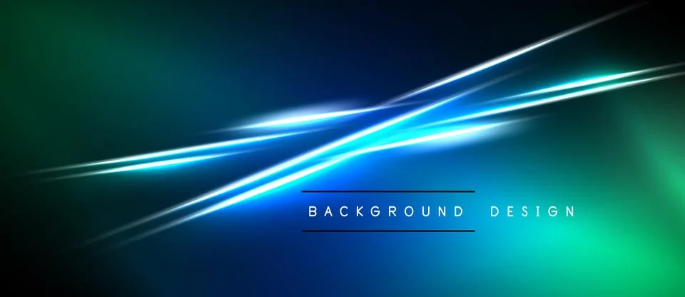 Abstract blue green gradient background. Dynamic lines create modern visual Stock Illustration