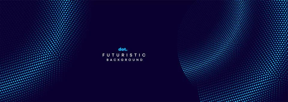 Abstract Blue Green Gradient Circles Flowing Dot Geometric Technology Background Stock Illustration