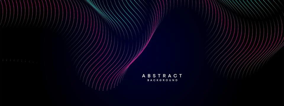 Abstract Blue, Green Gradient Flowing Dot Waving Particle Technology Background Stock Illustration