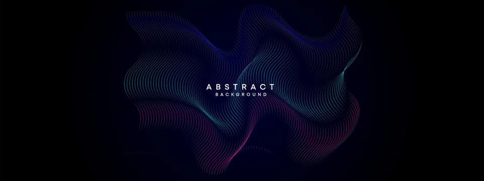 Abstract Blue, Green Gradient Flowing Dot Waving Particle Technology Background Stock Illustration