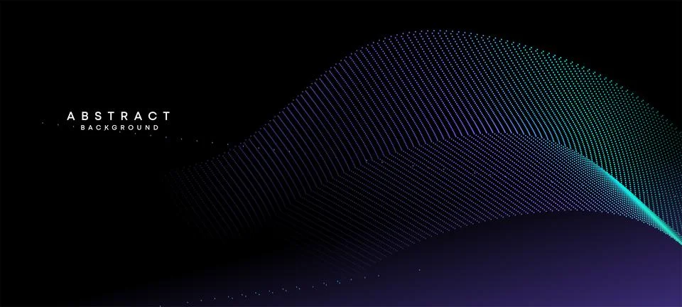 Abstract Blue, Green Gradient Flowing Dot Waving Particle Technology Background Stock Illustration