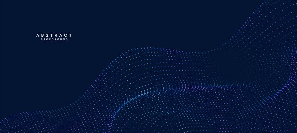 Abstract Blue, Green Gradient Flowing Dot Waving Particle Technology Background Stock Illustration