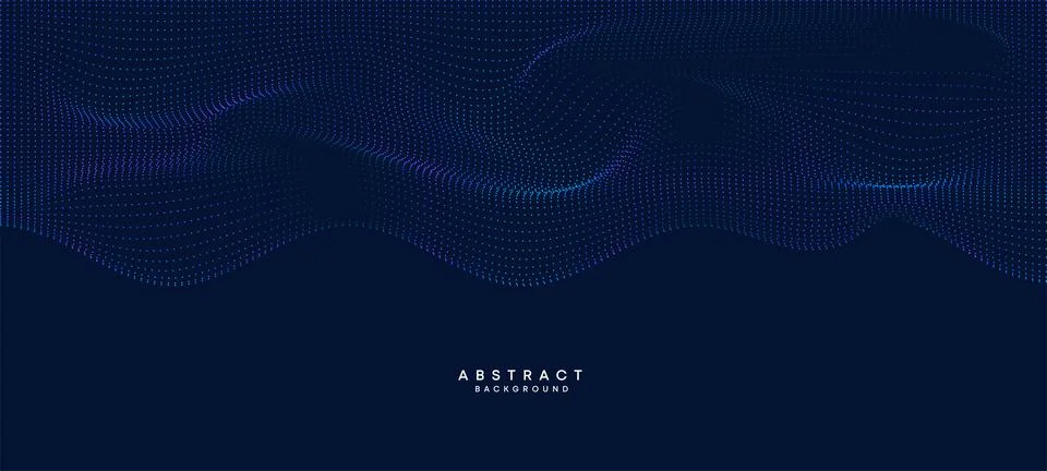 Abstract Blue, Green Gradient Flowing Dot Waving Particle Technology Background Stock Illustration
