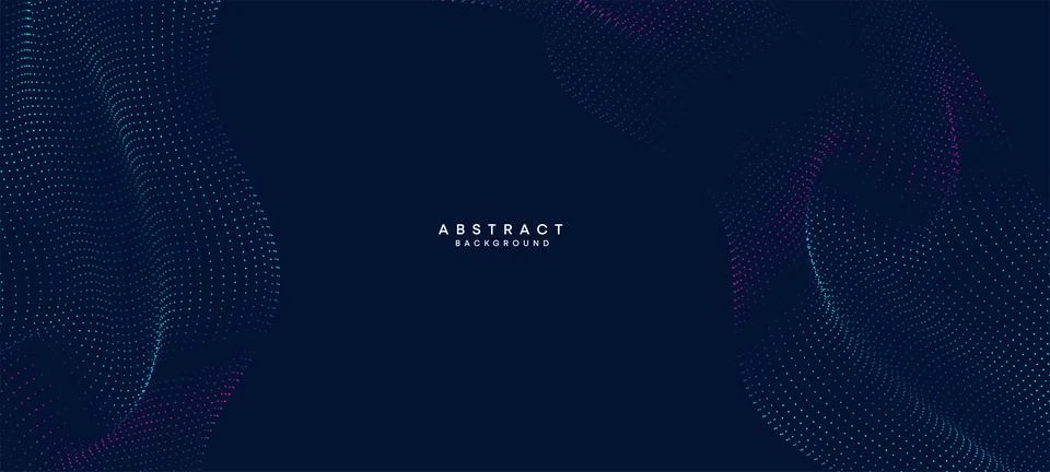 Abstract Blue, Green Gradient Flowing Dot Waving Particle Technology Background Stock Illustration