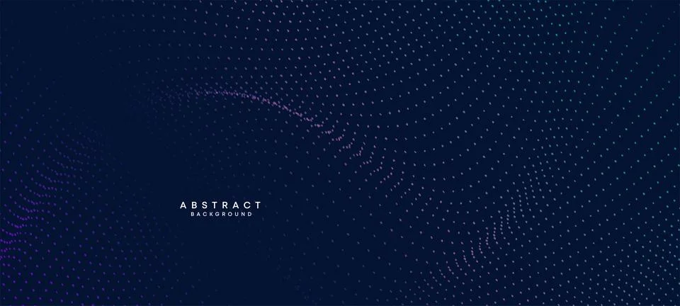 Abstract Blue, Green Gradient Flowing Dot Waving Particle Technology Background Stock Illustration