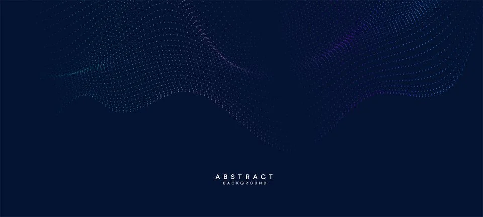 Abstract Blue, Green Gradient Flowing Dot Waving Particle Technology Background Stock Illustration