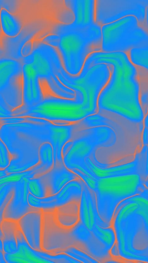 Abstract blue green orange background, Digital seamless loop animation vertical 库存影片 313087093