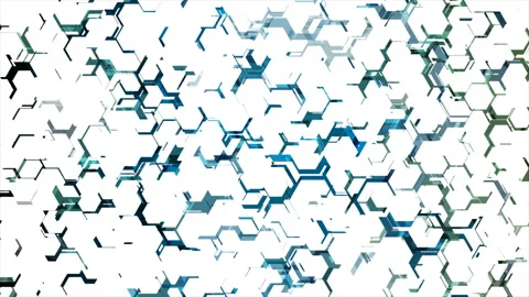Abstract blue green tech hexagonal pattern motion background Stock Footage 158192753