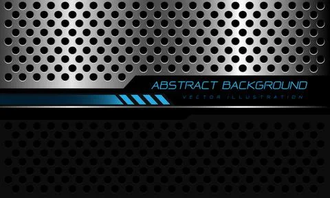 Abstract blue grey black silver cyber line geometric futuristic circle mesh Stock Illustration