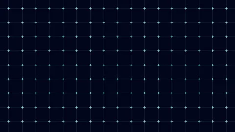 Abstract blue grid background with glowing green cross markers, tech pattern Stock Footage 333133658