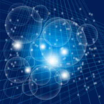 Abstract blue grid circle light background Illustrazione stock