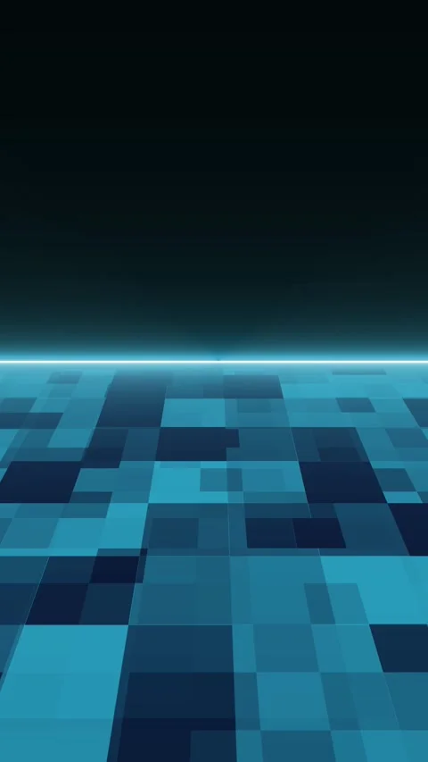 Abstract Blue Grid Floor with Glowing Horizon Line backdrop design. Retro s.. Stock Footage 345967757