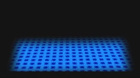 Abstract blue grid pattern with subtle glow on dark. Grid pattern texture. .. Stock Footage 337130947