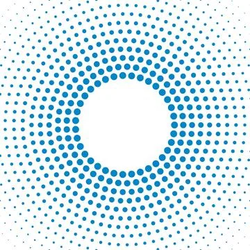 Abstract Blue Halftone Dot Pattern Radial Background Graphic Illustration Stock Illustration