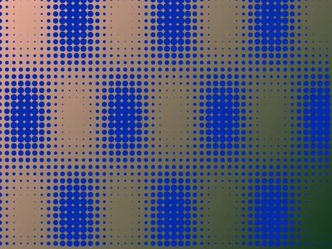 Abstract blue halftone dot pattern on warm to dark green gradient backgroun.. Illustrazione stock