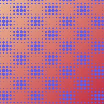Abstract blue halftone dot pattern on vibrant red and orange gradient backg.. イラスト素材