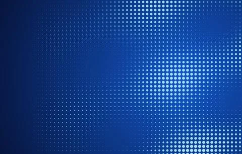Abstract blue halftone dots background with gradient fading pattern, digital Stock Illustration