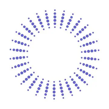 Abstract blue halftone dots circle frame Stock Illustration